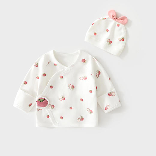 新生婴儿半背内衣服纯棉纯色春秋款初生送胎帽子和尚服宝宝上衣 商品图1