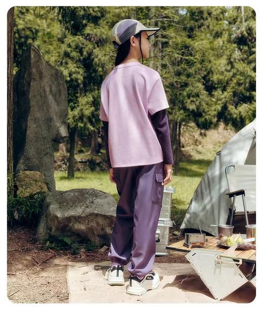 F022737新款拼色打底衫+工装裤柔软舒适组合儿童套装 商品图9