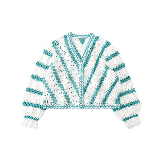 苏苏姐家可夏V领开衫手工DIY编织钩针4股棉毛线团衣服自制材料包 商品图4