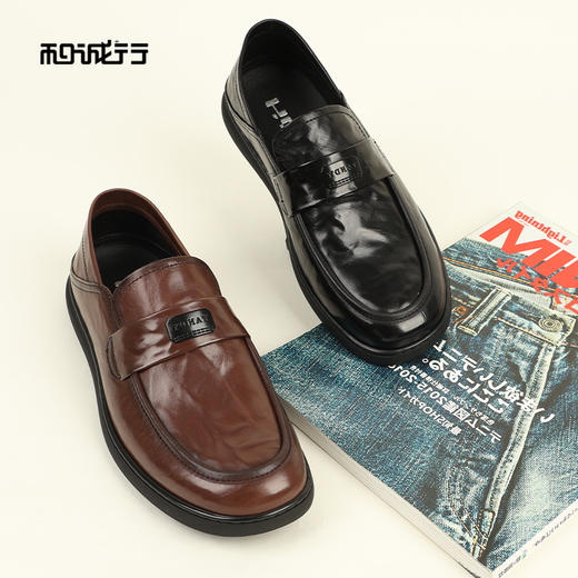 和诚行2026春季新款轻便百搭一脚蹬休闲潮流软底男式商务鞋0930266 商品图0
