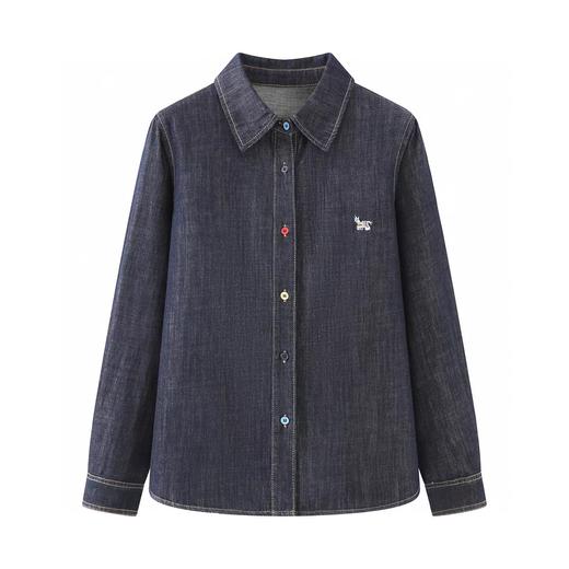 F022727慵懒风复古水洗牛仔衬衫女春季新款叠穿衬衣 商品图9