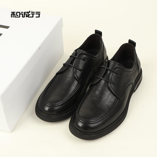 和诚行2026春季新款时尚百搭真皮系带男式商务正装皮鞋1370151 商品图1
