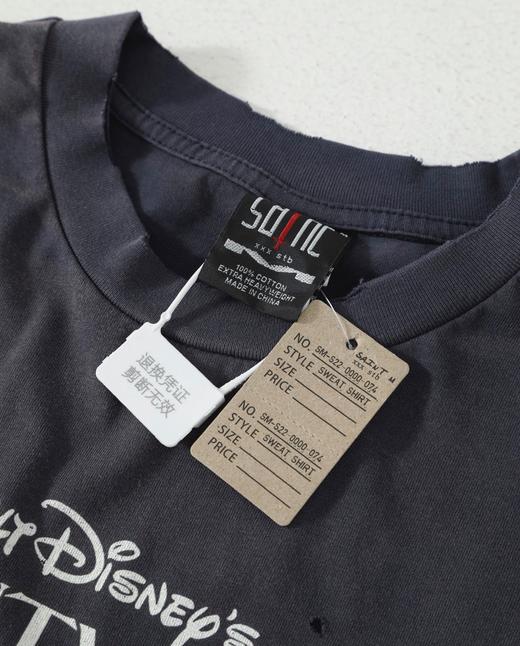 点此购买 Saint Mx6迪士尼联名魔法米奇重磅水洗破坏做旧高街长袖卫衣 md 340964 商品图14