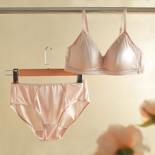 【林小眠·真丝轻法式内衣/套装】6A级19姆米重磅桑蚕丝，改良法式版型，4色可选，亲肤舒适无钢圈 商品图3