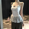 【夏季甜辣风❗️性感蕾丝吊带】韩系甜美蕾丝拼接吊带，下摆蕾丝遮小肚肚显廋，无钢圈胸垫！透气不勒不闷热，设计感上衣连衣裙叠穿小单品L 商品缩略图3