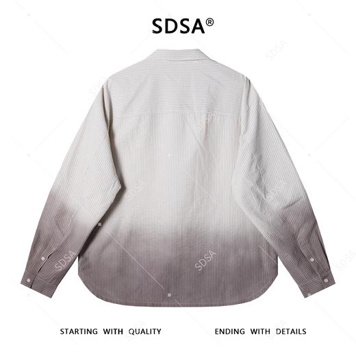 SDSA男士秋冬新款痞帅男装简约简约竖纹翻领长袖衬衫高街百搭衬衣 商品图4