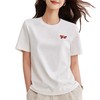 「自j」全新升级【铂金会员109/天猫149/差价40】(03955)洛诗琳小马刺绣纯棉短袖2026春季新款百搭正肩通勤T恤女 商品缩略图4