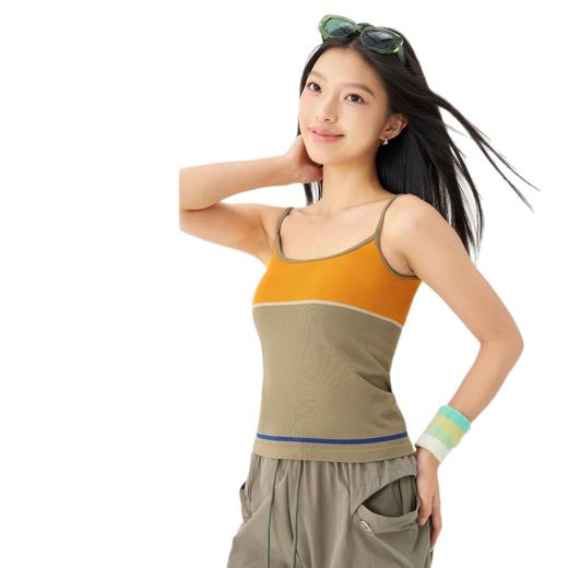 【路路精选】新款高弹运动跑步吸湿速干运动背心修身显瘦时尚撞色拼接瑜伽服女 商品图4