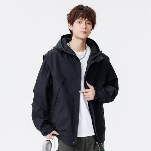 【DSL】大依优型大码男装春秋休闲夹克连帽百搭运动长袖外套加大码上衣 商品图3