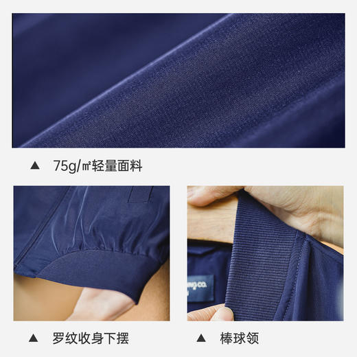 马登深蓝色美式复古轻薄款飞行员夹克棒球立领休闲工装外套女士春 商品图3