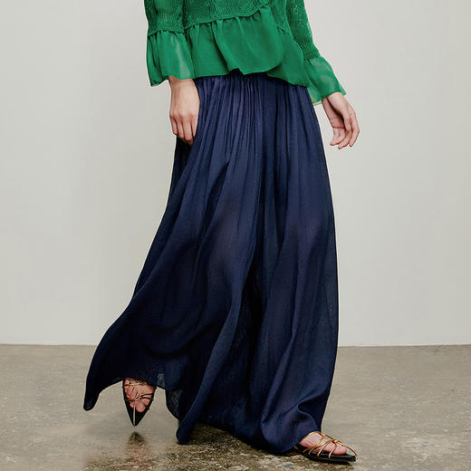 【林栖设计小店】风起褶痕|藏青色压褶宽松百搭气质2026夏新款阔腿裤子1962166 商品图0