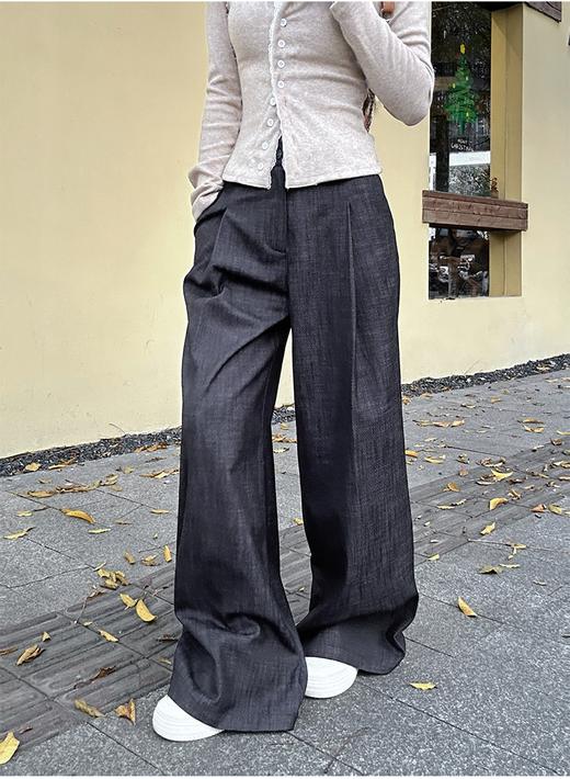 【YW】无忧购春季新款时尚百搭显瘦复古弯刀阔腿裤女Q-A9077（截单后3-5天发货） 商品图12