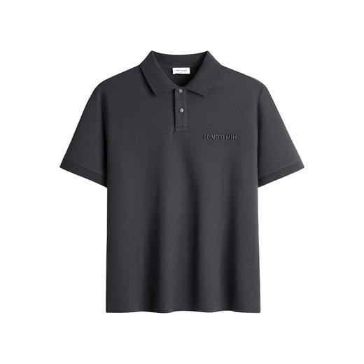 HIM漢崇  简约滴胶字母舒适休闲修身反领短袖POLO衫男 2026夏季 商品图4