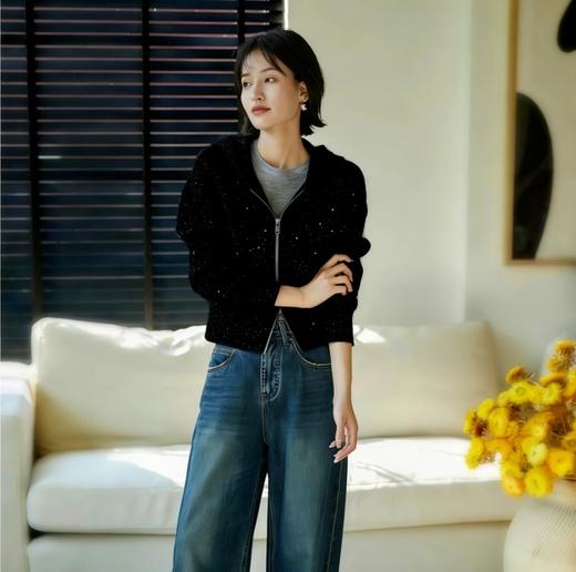 LONGNFAIR·银河细闪连帽卫衣裤系列，细闪光毛呢面料，自带闪耀星河的运动风单品【3-7天发货，周末顺延】 商品图7