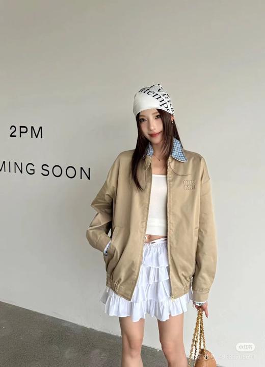 F022766设计感双领复古格纹工装夹克外套 商品图3