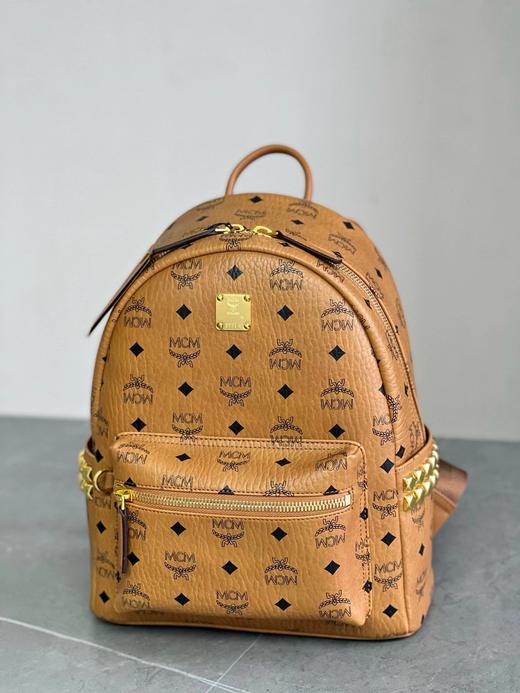 F022703新款满印老花侧铆钉小号双肩背包 商品图0