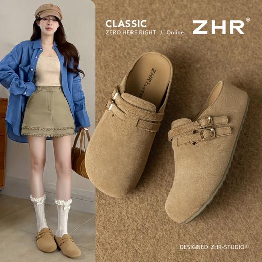 ZHR则则厚底4.5cm增高户外勃肯拖早秋上新复古搭扣包头柔软勃肯鞋 商品图3