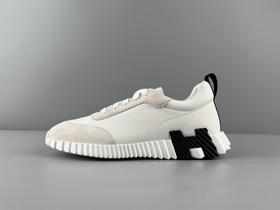 春季特惠💰650 代购冲正版本 # HERMES 爱马仕 Bouncing KHEA运动鞋 绒面革 圆头系带 平底 跑鞋 低帮 生活休闲鞋 男女同款