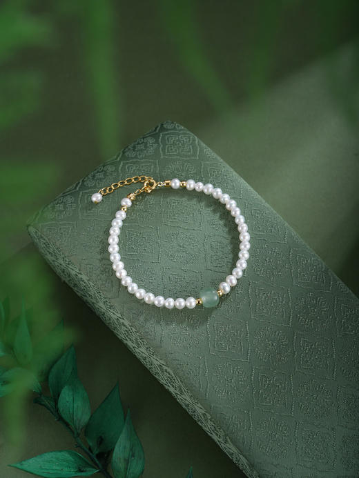 子佩集【珠映清欢】珍珠惜王妃手链【XHSL005】绿珠镀金2602 商品图4