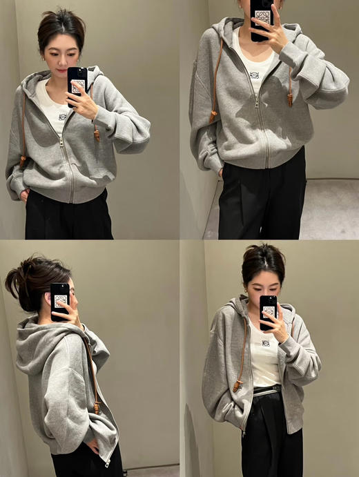 罗意w家手工皮绳拉链卫衣帽衫 商品图3