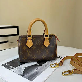 LV speedy nano 老花 斜挎包