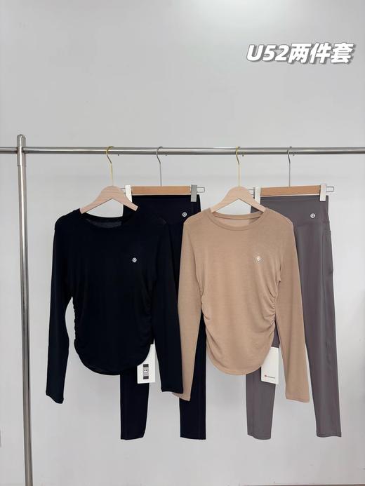 F022708新款双面云感塑型长袖T+瑜伽裤套装 商品图0