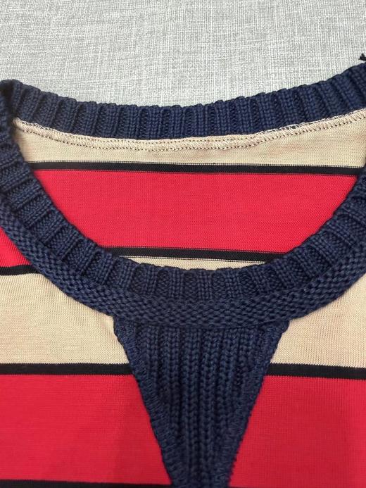 F022720设计师款复古萌趣红条纹上衣长袖T恤 商品图7