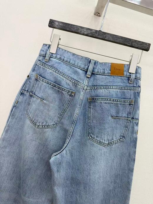 迪家 26年早春 新款刺绣字母牛仔直筒裤 商品图8