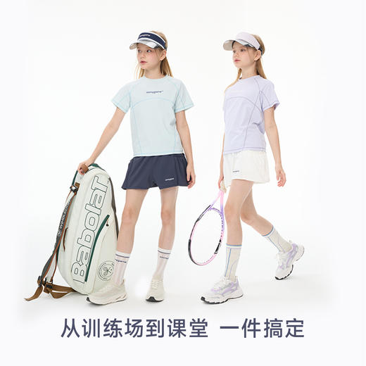 onmygame26夏新品女童短袖t恤吸湿速干防晒凉感儿童户外运动上衣 商品图3