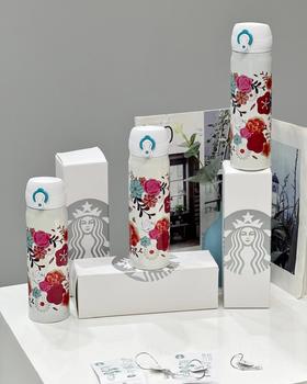 F022789花卉系列316不锈钢百花齐放保温杯500ml