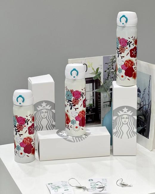 F022789花卉系列316不锈钢百花齐放保温杯500ml 商品图0