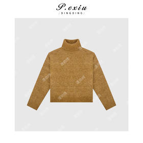 A008潘依绣丁丁宠粉马海-毛加羊-毛极简高领毛织上衣 Q1268