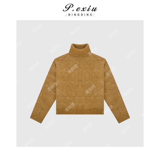 A008潘依绣丁丁宠粉马海-毛加羊-毛极简高领毛织上衣 Q1268 商品图0