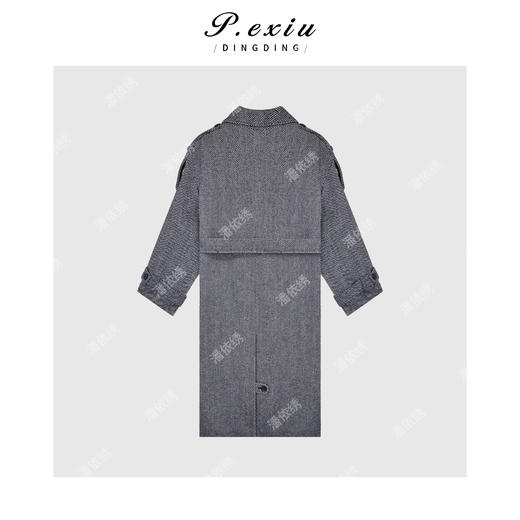 A008潘依绣丁丁宠粉羊-毛-韩系复古高级双排扣大衣Q3678 商品图1