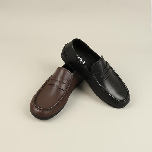 和诚行2026春季新款舒适百搭真皮透气低帮软底一脚蹬男式商务鞋0551275 商品图1