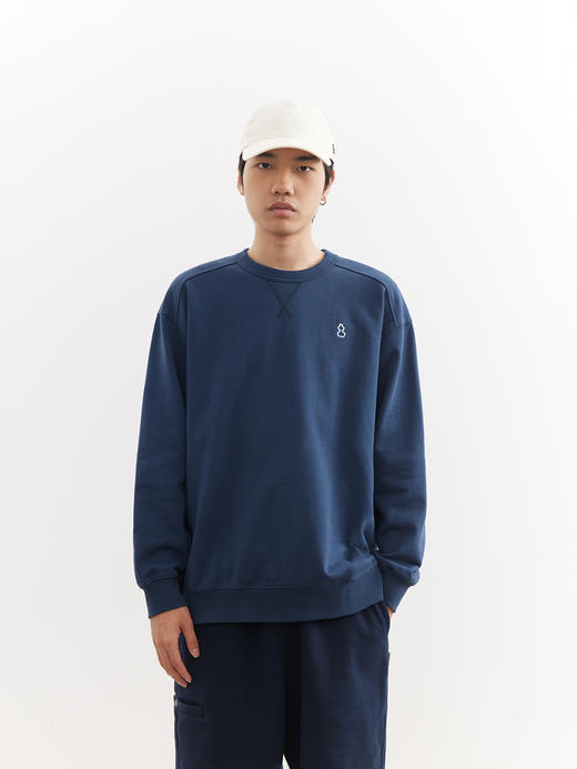 吃茶去chichaqu26春夏经典宽松休闲刺绣全棉圆领卫衣复古山系百搭 商品图2