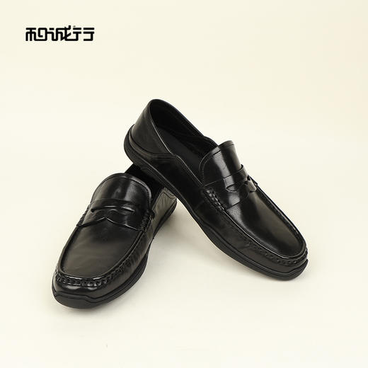 和诚行2026春季新款真皮软皮透气一脚蹬男式商务鞋1370153 商品图1