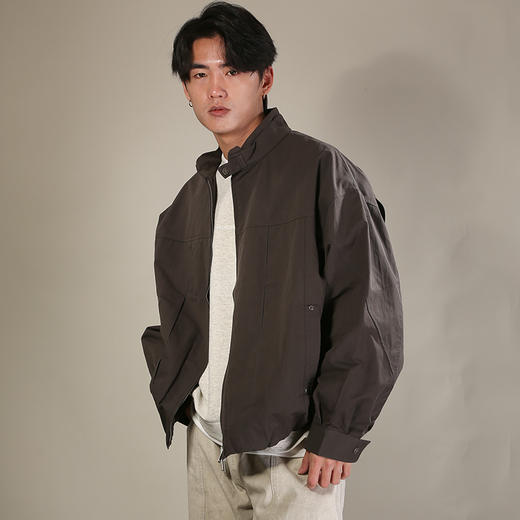 DRONKOO 2026 立领双层领口袋双钉扣前侧活页下摆内收中厚夹克 商品图2