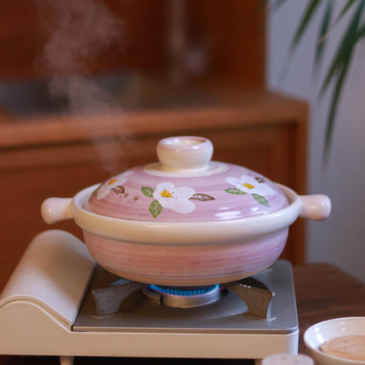 万土烧 土锅家用陶瓷釉下彩砂锅 宽口浅身煲仔饭锅明火燃气灶适用 暮山紫3号(适合3-5人） 3.5L 商品图1