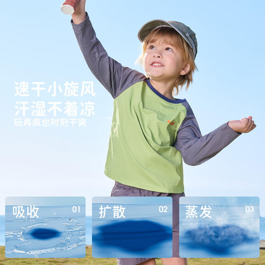 Lemonkid柠檬宝宝2026新款儿童男孩女孩防晒长袖T恤衫速干凉感透气户外皮肤衣聚 商品图2