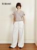 hidemi副线小h 全棉松弛感简约抽绳直筒长裤休闲裤 商品缩略图9