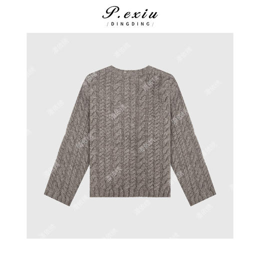 A008潘依绣丁丁宠粉100羊-毛 知性简约麻花编圆领毛衣 Q1259 商品图1