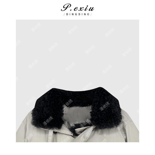 A008潘依绣丁丁宠粉90白鸭绒 百搭时尚可拆卸毛领羽绒服 Q2348 商品图2