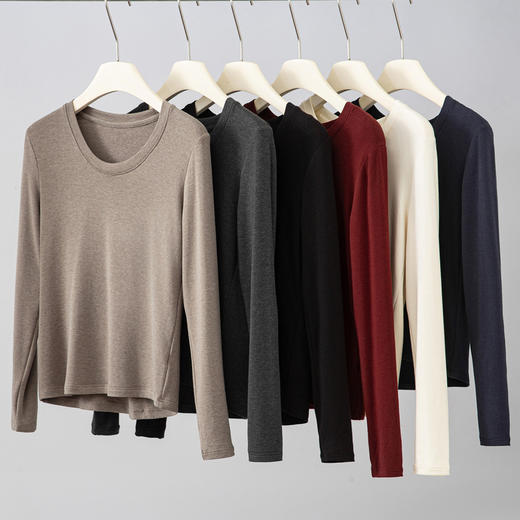 新款肌底打底衫 发热黑科技 稀土肌底云柔水滴打底衫 羊毛桑蚕丝 圆领/水滴U领 打底衫 多色可选 商品图11