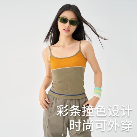 【路路精选】新款高弹运动跑步吸湿速干运动背心修身显瘦时尚撞色拼接瑜伽服女 商品图3