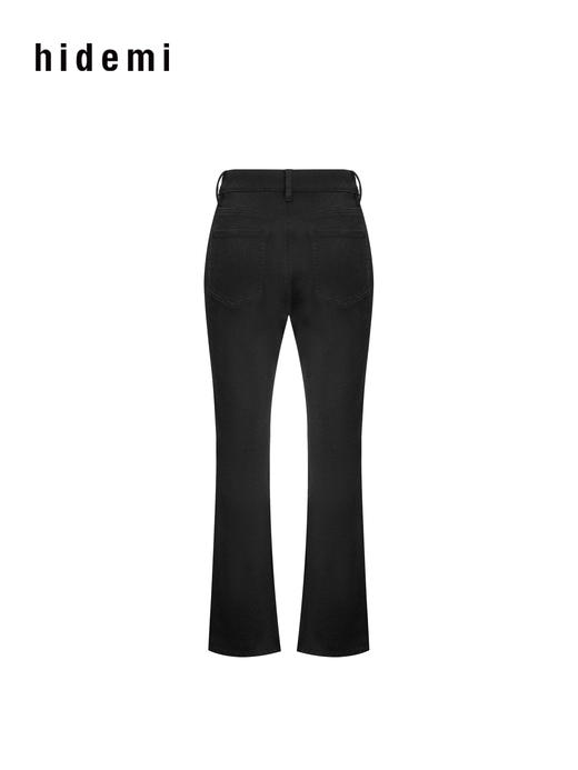 hidemi副线小h 修身显瘦黑色牛仔裤喇叭裤长裤 商品图1