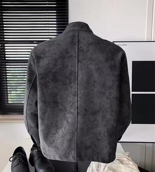 F022744日常通勤PU皮立领扎染夹克宽松情侣外套 商品图1