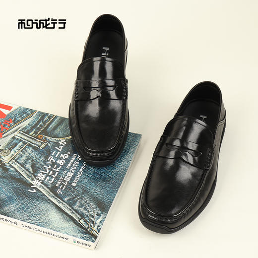 和诚行2026春季新款真皮软皮透气一脚蹬男式商务鞋1370153 商品图0