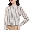 KQ-春季新款气质通勤真丝条纹衬衫长袖衬衣女士桑蚕丝设计感上衣小衫 商品缩略图4