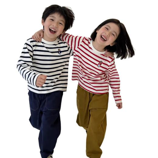 小马条纹三件套！2026童装春夏棉T恤圆领打底衫男女童3件套装！ 商品图4